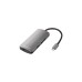 Sharkoon USB 3.0 Type C Multiport Adapter	, Dockingstation(dunkelgrau, USB-C, HDMI, MicroSD, SD)