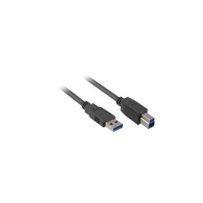 USB-B Stecker(schwarz, 1 Meter)