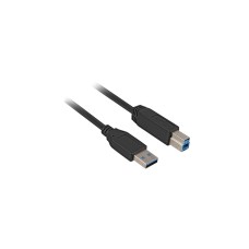 USB-B Stecker(schwarz, 2 Meter)