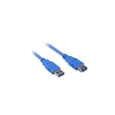 USB-A Buchse(blau, 1 Meter, doppelt geschirmt)