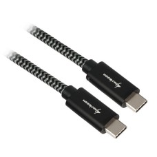 USB-C Stecker(schwarz/grau, 1 Meter, gesleevt)