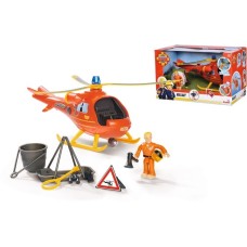 Simba Feuerwehrmann Sam Hubschrauber Wallaby, Spielfahrzeug(orange/gelb, Inkl. Figur)