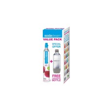 SodaStream Reserve CO₂-Zylinder 60L+ PET-Flasche 1L, für Wassersprudler(mit Schraubsystem)