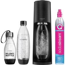 SodaStream Wassersprudler Terra Vorteilspack(schwarz, inkl. 3 Kunststoffflaschen, CO₂-Zylinder	)