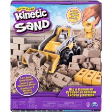 Spin Master Kinetic Sand - Baustellen Set, Spielsand(453 Gramm Sand)