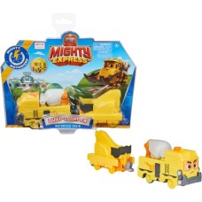 Spin Master Mighty Express Motorisierter Zug Baut-es Bruno mit Güterwaggon, Spielfahrzeug(gelb/grau)