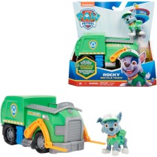 Spin Master Paw Patrol - Recycling-Truck mit Rocky-Figur, Spielfahrzeug(grün/grau)