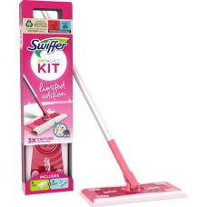 Swiffer Bodenwischer Starterset (1 Bodenstab + 11 Bodentücher) Limited Edition(pink, 8 trockene und 3 feuchte Bodentücher)