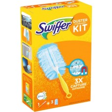 Swiffer Staubmagnet Starterset (Griff + 3 Tücher), Staubwischer(gelb, mit Febreze-Duft)