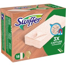 Swiffer Trockene Bodentücher Holz & Parkett, Nachfüllpackung, 18 Stück, Reinigungstücher(beige, für Swiffer Bodenwischer)