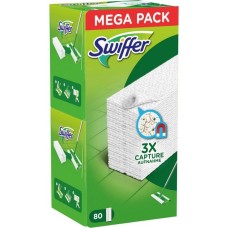 Swiffer Trockene Bodentücher Nachfüllpackung, 80 Stück, Reinigungstücher(weiß, für Swiffer Bodenwischer)