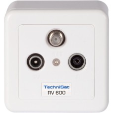 TechniSat Antennen-Dose TechniPro RV 600-13, Anschlussdose(weiß, Aufputzausführung, komplett)