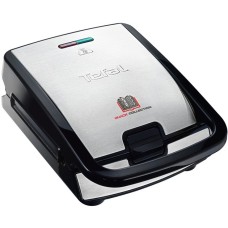 Tefal Snack Collection SW852D, Sandwichmaker(silber/schwarz, 700 Watt, mit 2 Platten-Sets)