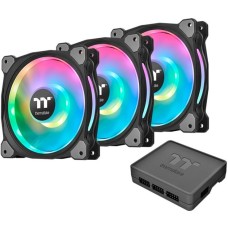 Thermaltake Riing Duo 12 RGB Radiator Fan 3 Pack, Gehäuselüfter(schwarz, 3er Set, 1x Controller)