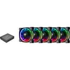 Thermaltake Riing Plus 14 LED RGB Radiator Fan TT Premium, Gehäuselüfter(schwarz, 5er Set, 1x Controller)