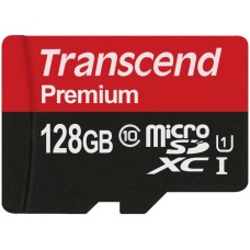 Transcend Premium 128GB microSDXC-Karte, Speicherkarte(UHS-I U1, Class 10)