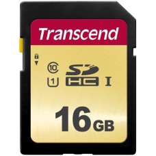 Transcend SD 500S 16GB, Speicherkarte(schwarz, UHS-I U1, Class 10)