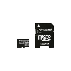 Transcend microSDHC Card 16 GB, Speicherkarte(schwarz, Class 10)