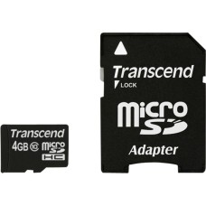 Transcend microSDHC Card 4 GB, Speicherkarte(schwarz, Class 10)