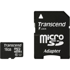 Transcend microSDHC Card UHS-I 16 GB, Speicherkarte(schwarz, UHS-I U1, Class 10)