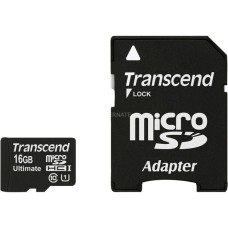 Transcend microSDHC Card UHS-I Ultra 16 GB, Speicherkarte(schwarz, UHS-I U1, Class 10)