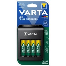 Varta LCD Plug Charger+, Ladegerät(schwarz, Lädt AA, AAA, 9V und ein USB-Gerät)