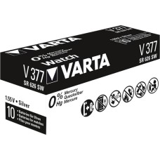 Varta Silberoxid-Knopfzelle 377, Batterie(silber, 10 Stück)