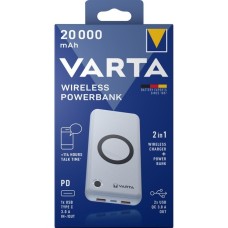 Varta Wireless Powerbank 20.000(weiß, 20.000 mAh, Qi, Power Delivery, Quick Charge 3.0)