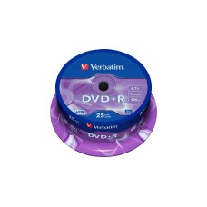 Verbatim DVD+R 4,7 GB, DVD-Rohlinge(16fach, 25 Stück)