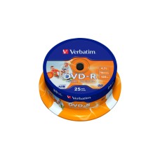 Verbatim DVD-R 4,7 GB, DVD-Rohlinge(16fach, 25 Stück)