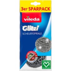 Vileda Glitzi Scheuerspirale, 3er Set, Schwamm(edelstahl)