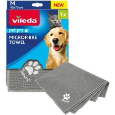 Vileda Pet Pro Microfaser-Handtuch M(grau, Größe M, 45 x 70cm)