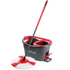 Vileda Wischmop Turbo 2in1 Microfibre Komplett Set, Bodenwischer(schwarz/rot, inkl. 750ml Vileda Bodenreiniger)