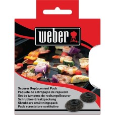 Weber Ersatzköpfe 6210, für Plancha-Spülbürste, Grill-Reinigungsbürste(schwarz, 2 Stück)