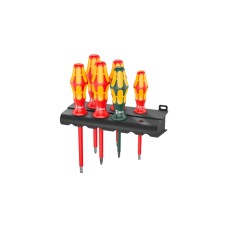 Wera 160 i/168 i/6 Schraubendrehersatz Kraftform Plus Serie 100 + Rack(rot/gelb, 6-teilig, mit Lasertip)