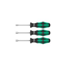 Wera 395 HO/3 Sanitär Steckschlüssel-Schraubendrehersatz(schwarz/grün, 3‑teilig, mit Hohlschaft)