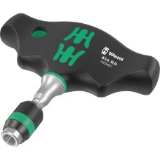 Wera 416 RA Quergriff-Bits-Handhalter mit Ratschenfunktion, Schraubendreher(schwarz/grün, mit Rapidaptor Schnellwechselfutter)