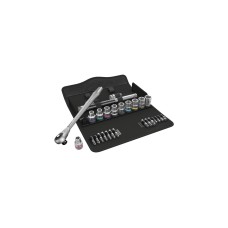 Wera 8100 SC 10 Zyklop Speed-Knarrensatz, zöllig, 28‑teilig, Werkzeug-Set(schwarz/grün, 1/2", Knarre mit Durchsteckvierkant)
