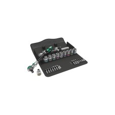 Wera 8100 SC 6 Zyklop Speed-Knarrensatz, 28-teilig, Werkzeug-Set(schwarz/grün, 1/2", Speed-Knarre mit schwenkbarem Kopf)