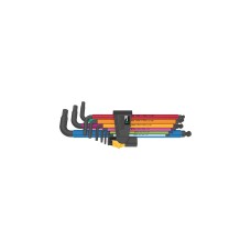 Wera 950/9 Hex-Plus Multicolour Imperial 2 Winkelschlüssel-Satz, Schraubendreher(schwarz, 9-teilig, zöllig, mit Halteclip)