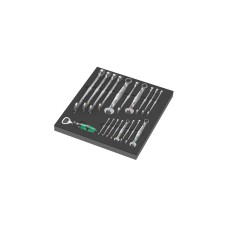 Wera 9731 Schaumstoffeinlage 6003 Joker Set 1, 19‑teilig, Werkzeug-Set(schwarz/grau, Maul-Ringratschenschlüssel-Satz, in Schaumstoffeinlage für Werkstattwagen)