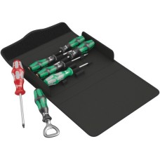 Wera Kraftform 300/7 Set 4, Schraubendrehersatz Kraftform Plus(schwarz/grün, 7-teilig, Lasertip)