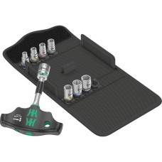 Wera Kraftform Kompakt 400 RA Set 2, mit Ratschenfunktion, Steckschlüssel(schwarz/grün, 1/4", 9-teilig, mit Kugelsicherung)