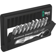 Wera Kraftform Kompakt Zyklop Mini 1, 10-teilig, Werkzeug-Set(Bit-Satz inkl. Umschalt-Bitknarre, 1/4")