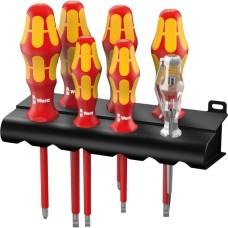 Wera Schraubendreher Satz Kraftform Plus 160i/165i/7, VDE(rot/gelb, mit Lasertip, Spannungsprüfer)