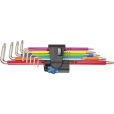Wera Winkelschlüsselsatz 3967/9 TX SXL Multicolour HF Stainless 1, Schraubendreher(Edelstahl, mit Halteclip)