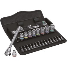 Wera Zyklop Metal-Knarrensatz 8100 SA 11, Zoll-Größen, Werkzeug-Set(28-teilig, mit Umschaltknarre, 1/4")