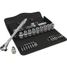 Wera Zyklop Metal-Knarrensatz 8100 SC 7, Werkzeug-Set(Knarre mit Durchsteckvierkant, 1/2")