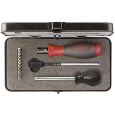 Wiha Drehmoment-Schraubendreher Set TorqueVario-S(schwarz/rot, 14-teilig, 0,8 - 5Nm)