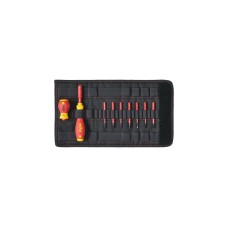 Wiha Schraubendreher mit Bithalter electric slimVario Starter-Set(rot/gelb, 10-teilig, mit slimBits und Stubby)